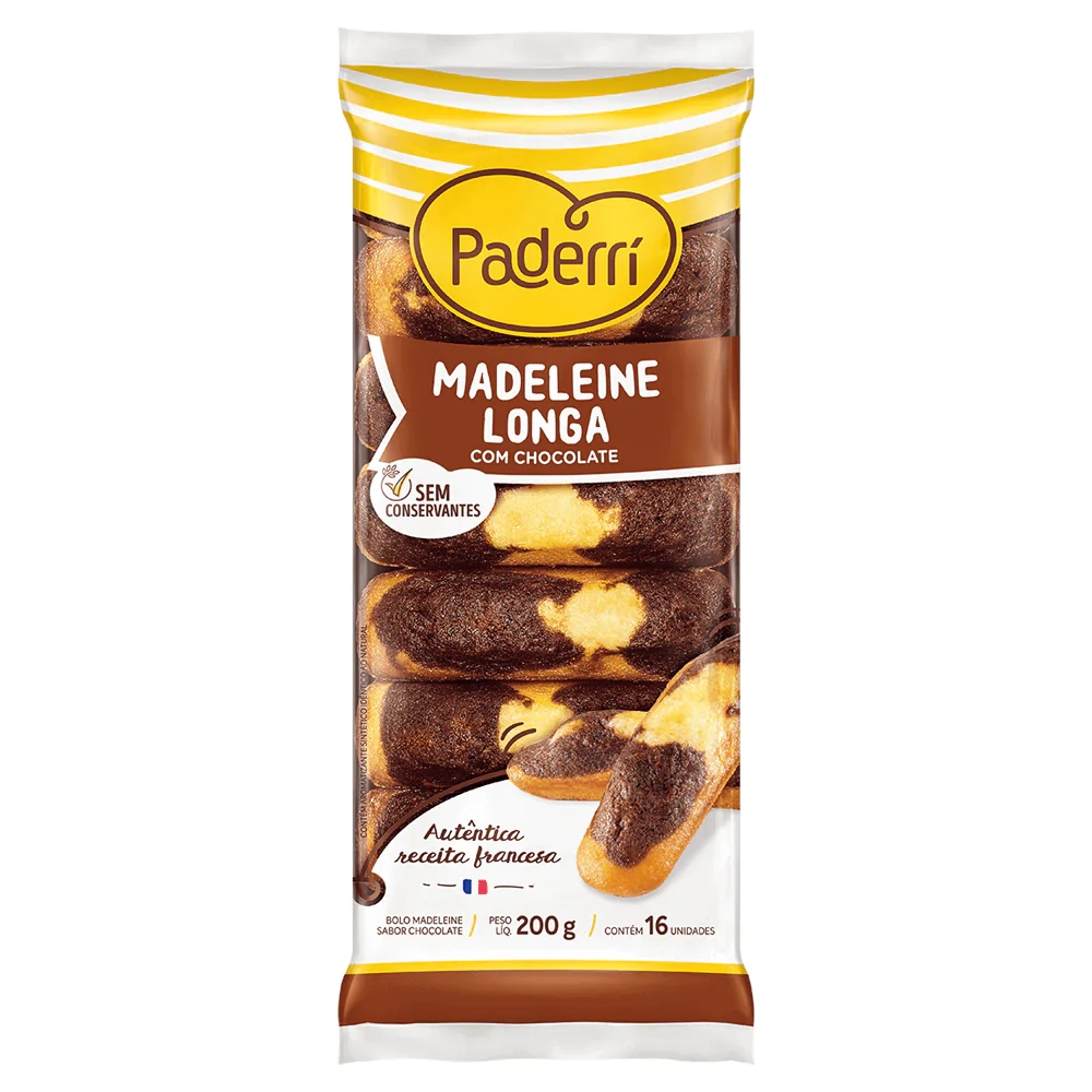 Madeleine longa com chocolate Paderrí Magisfood